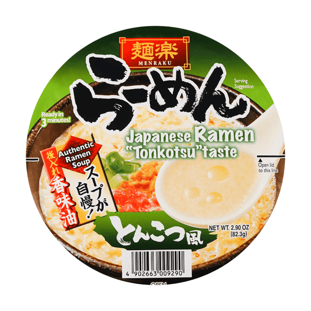 HIKARI Menraku Japanese Ramen - Instant Noodles , Tonkotsu Flavor, 2.9 oz