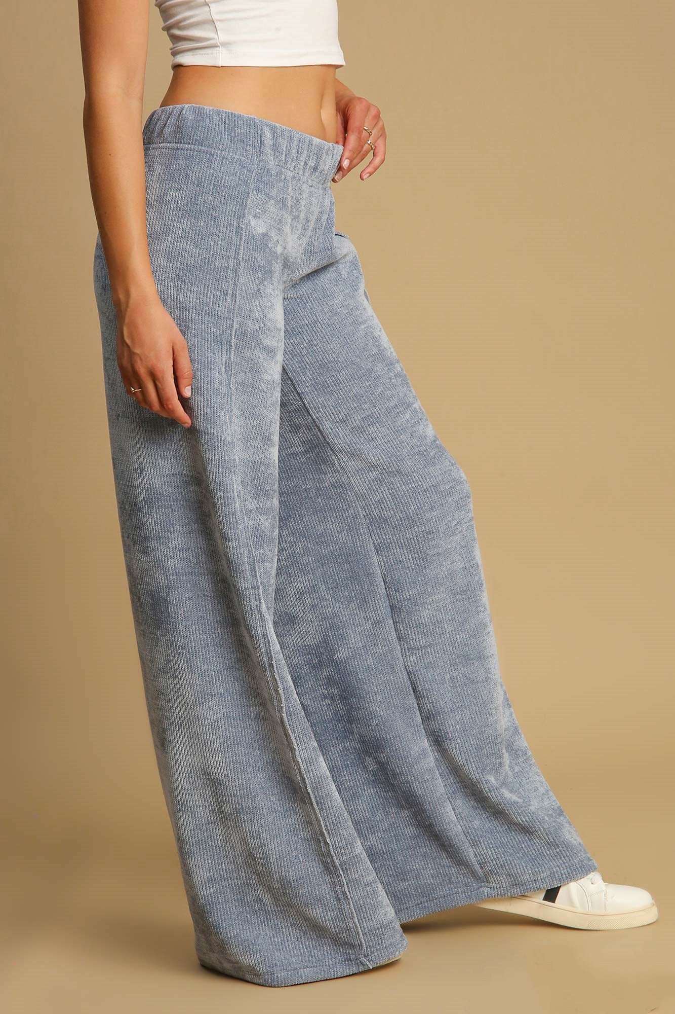 Umgee Elastic Waist Wide Leg Pants