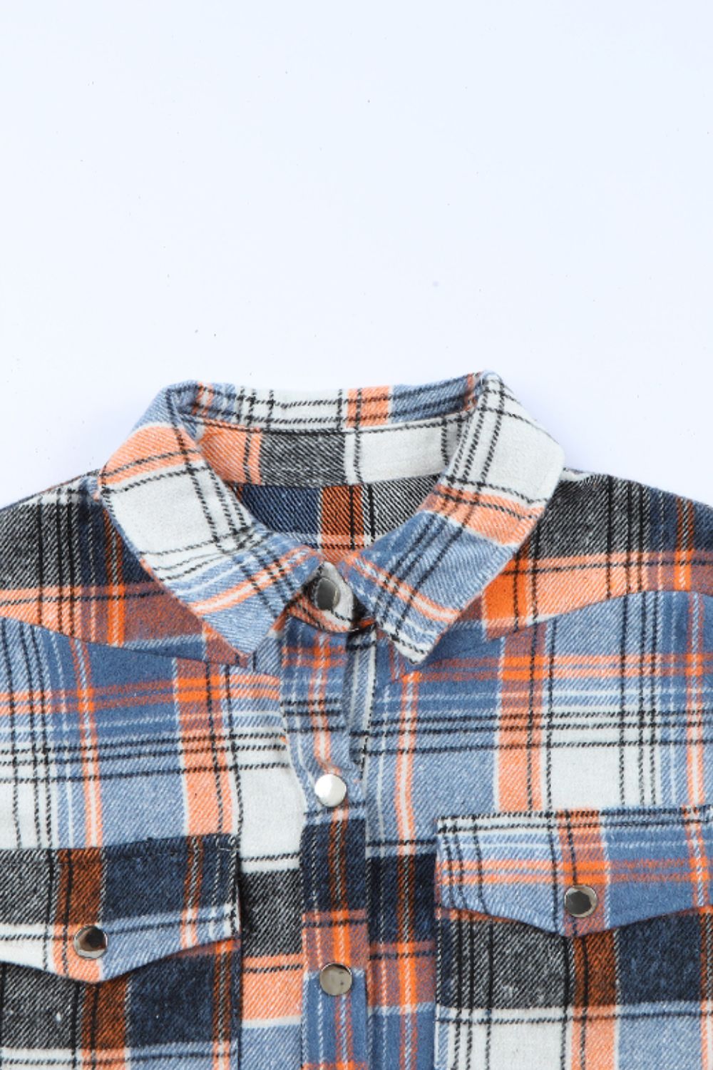 Plaid Collared Neck Long Sleeve Shirt