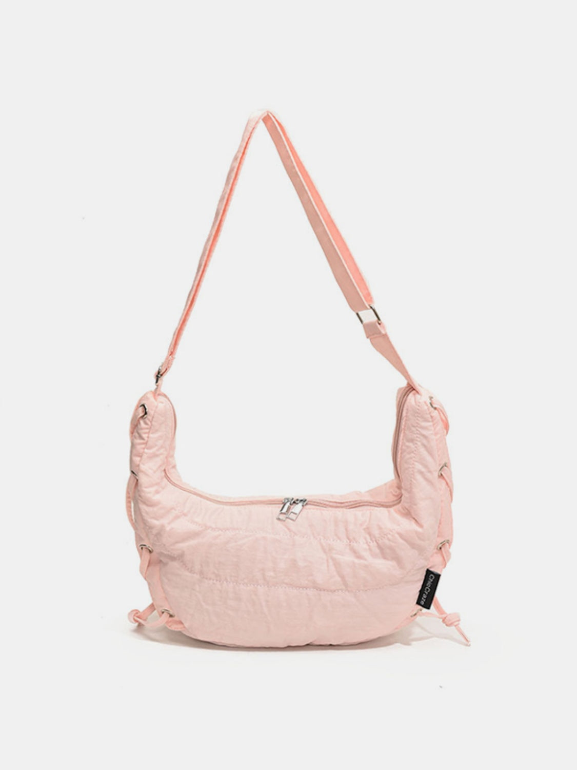 Lace-Up Polyester Crossbody Bag