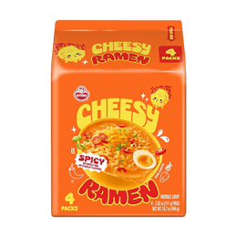 Cheesy Ramen, Spicy Flavor ,Bold, Cheese & Spicy Instant Noodles ,3.92 oz*4 Pack