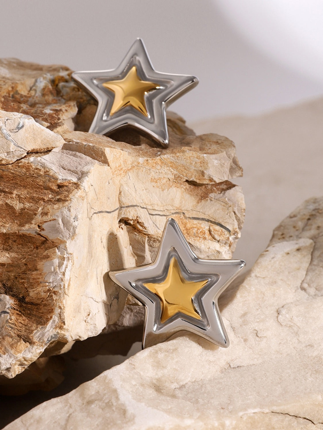 Stainless Steel Star Stud Earrings