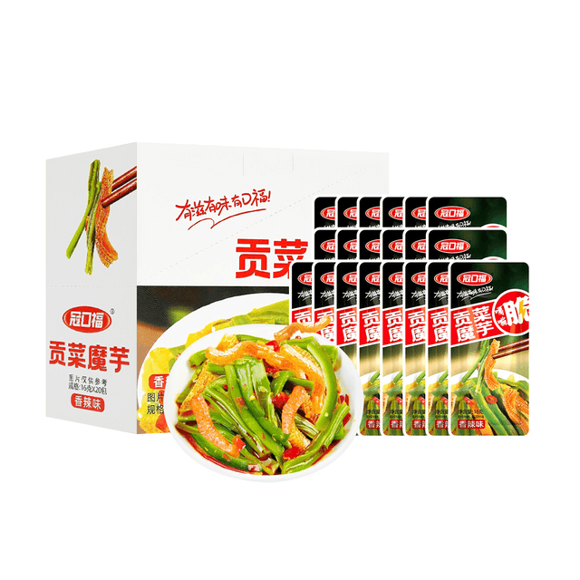 Guankoufu Lettuce Stem Konjak Spicy, Low Calories,20pc, 11.29 oz