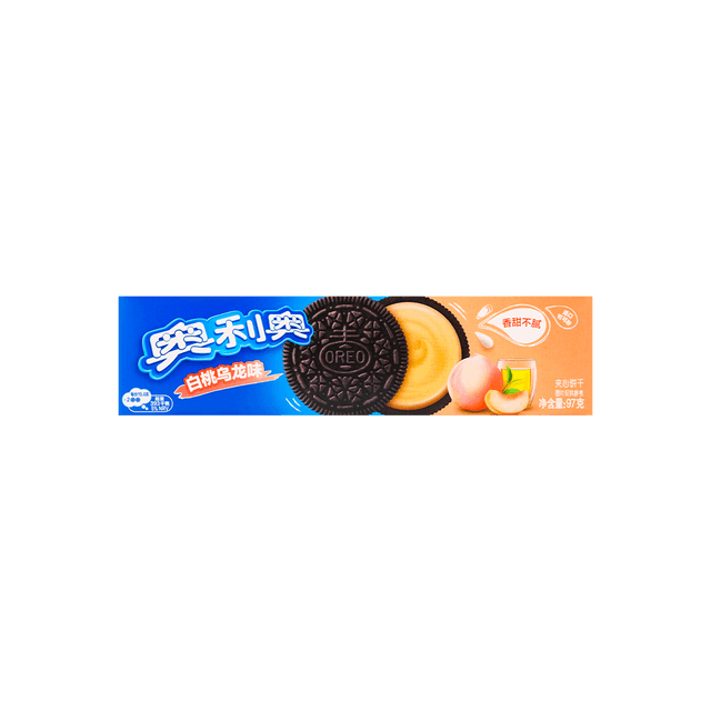 OREO White Peach Oreos - Chocolate Cookies with White Peach Cream, 3.42 oz