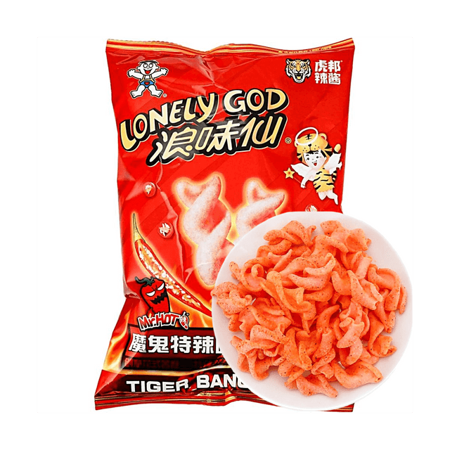 WANT WANT Huobang Chili Sauce Collaboration Lonely God Fancy Potato Rolls, Extra Spicy Flavor, 2.47 oz