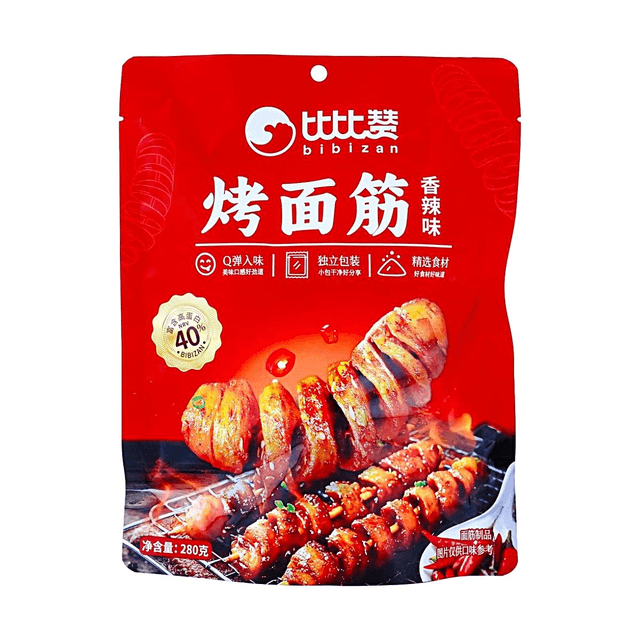 BiBiZan Spicy Gluten Strips Snack - Internet Celebrity Snack, 9.88 oz