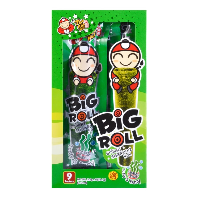 TAO KAE NOI Big Roll Grilled Seaweed Roll Original Flavor, 9 Piece 1.14 oz