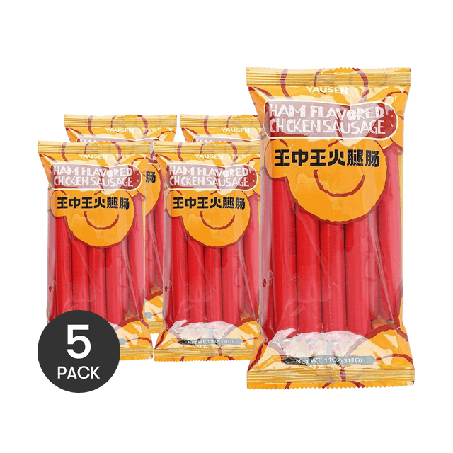 YAUSEN Ham Flavored Chicken Sausage, 11 oz *5【5 Pack】