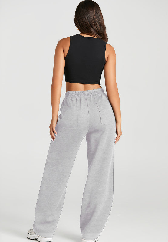 Elastic Waist Sweatpants with Pockets