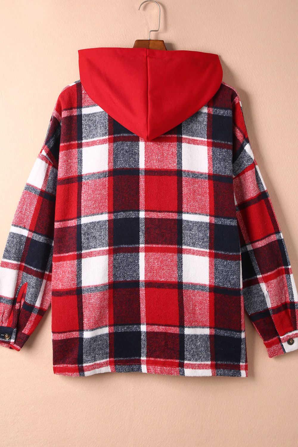 Plaid Button Up Hooded Shacket