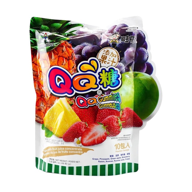 WANT WANT QQ Juicy Fruit Gummy Assortment -, 10 Pack, 7.05 oz