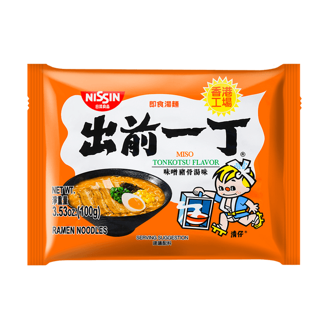 NISSIN Demae Iccho Miso Tonkotsu Ramen - Instant Noodles,3.52 oz