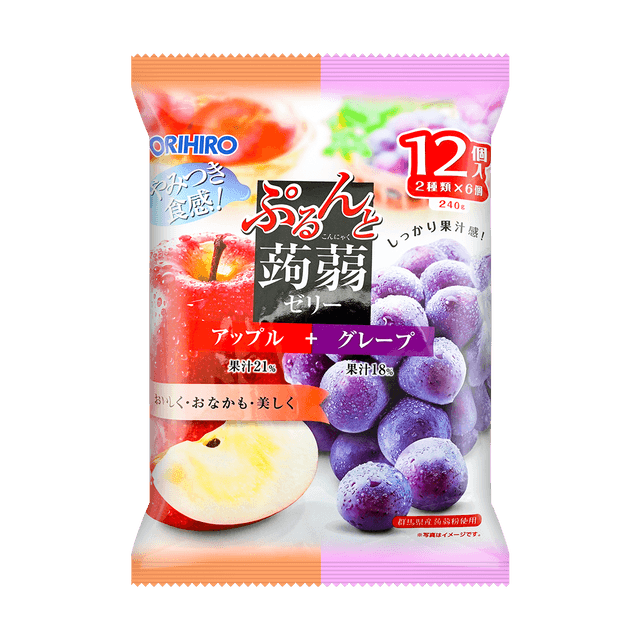ORIHIRO Konjac Jelly Apple and Grape Flavor 8.47 oz【Low Calories】