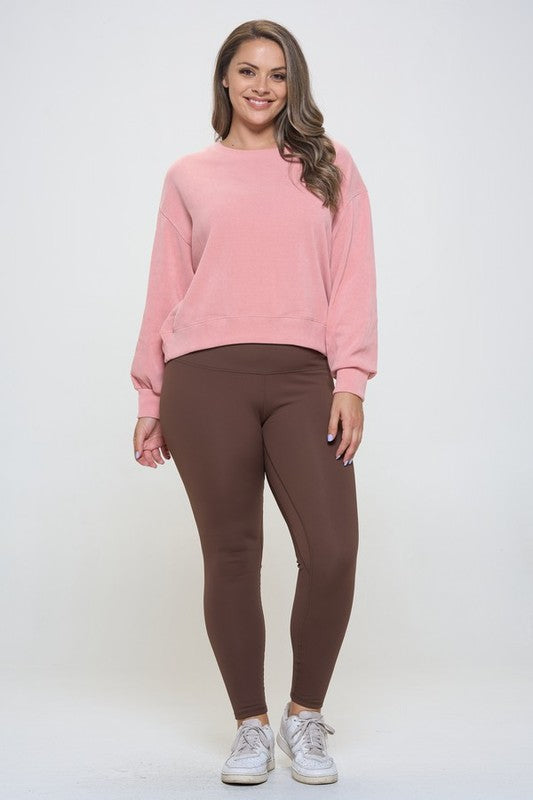 Yelete Full Size Fleece Lined High Waisted Leggings