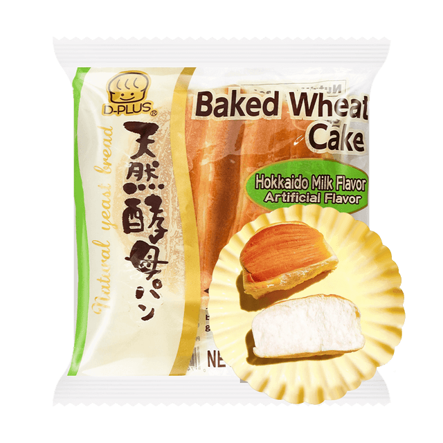D-PLUS Natural Yeast Baked Wheat Bread Hokkaido Milk Flavor,2.82 oz