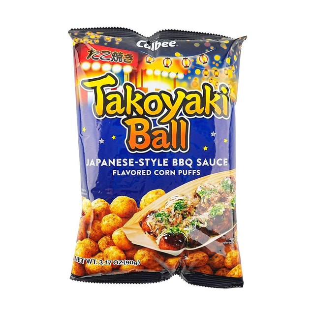 CALBEE Takoyaki Balls - Crunchy Seafood Snack, 3.17 oz