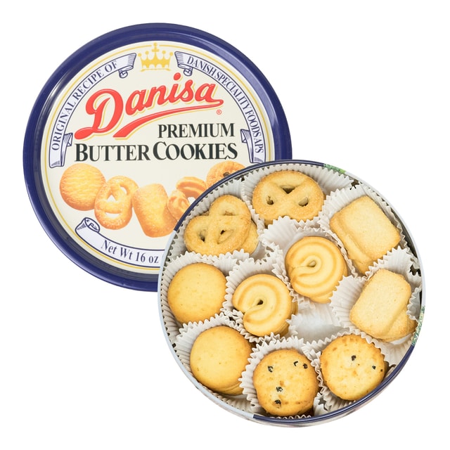 ROYAL DANISA Assorted Danish Premium Butter Cookies Tin, 16 oz