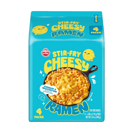 Cheddar & Mascarpone Flavor , Creamy & Savory Stir-Fry Korean Instant Noodles ,3.88 oz*4 Pack, 15.5 oz