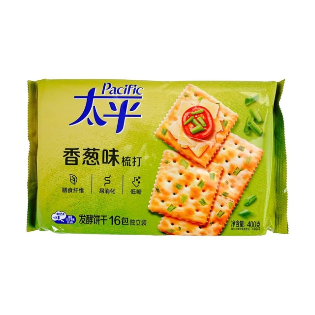 PACIFIC Low-Sugar Yeast Cookies Shallot Flavor, 14.1 oz【Rich In Dietary Fiber