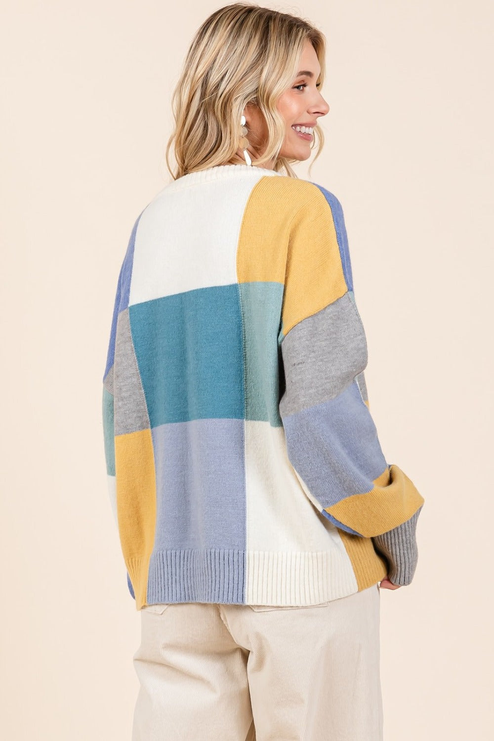 Mittoshop Color Block Round Neck Sweater