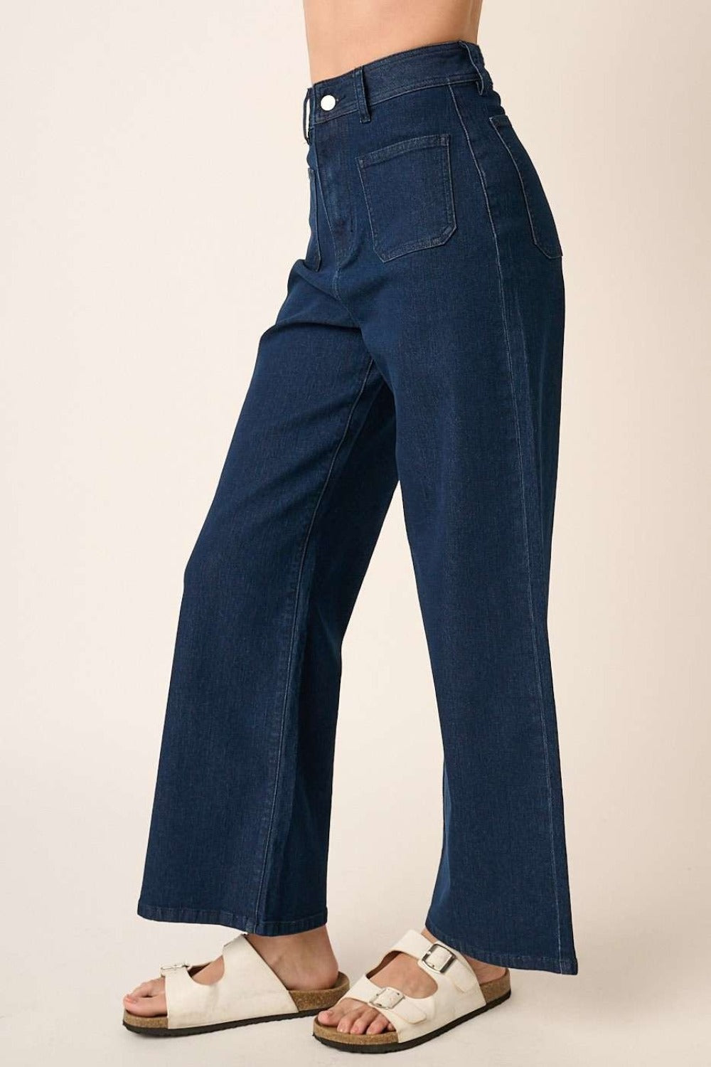 Mittoshop High Waist Wide Leg Jeans