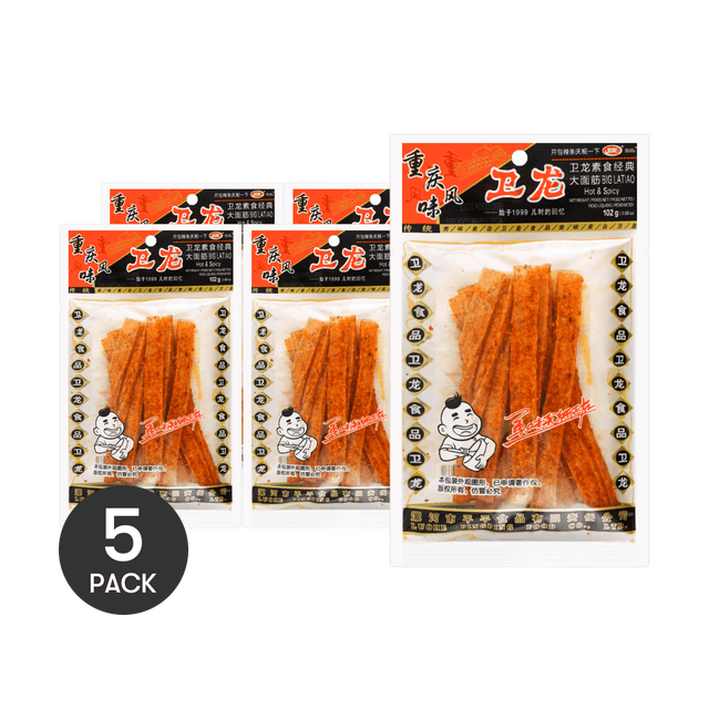 WEILONG 【Value Pack】Latiao Spicy Gluten Strips  3.59 oz*5packs
