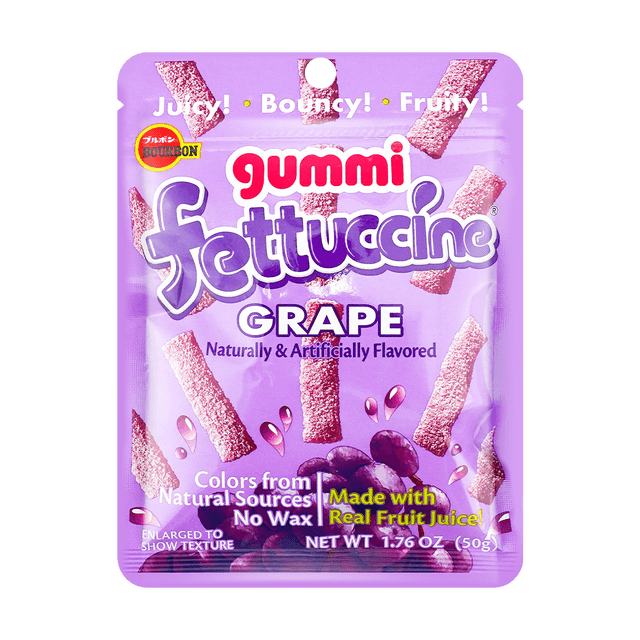 BOURBON Fettuccine Gummy Candy Grape Flavor, 1.7 oz