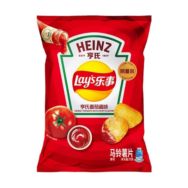 Lay's  Potato Chips ,Heinz Ketchup Flavor, Limited Collaboration,2.47 oz